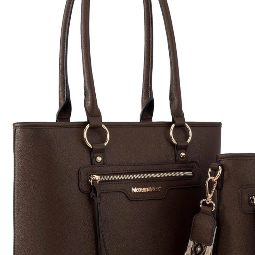 Montana West Dark Brown Tote Bag
